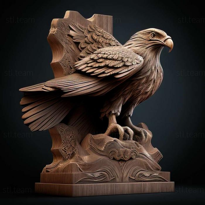 Animals eagle on the pedestal